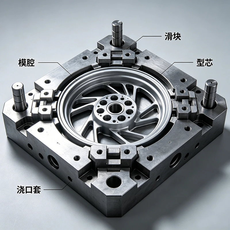Aluminum Motorcycle Wheel Component Die Casting Mold-detail1 Aluminum Motorcycle Wheel Component Die Casting Mold-detail1
